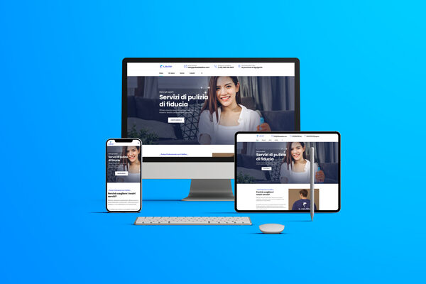 Responsive Darstellung der Pulizia il Delfino Website auf verschiedenen Geräten