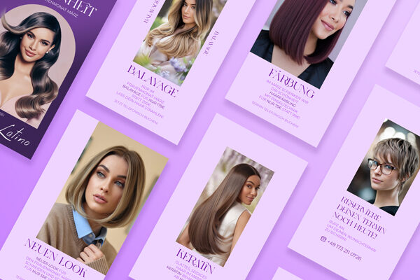 Instagram Story-Posts der Frauenmonat-Kampagne für Punto Latino Friseursalon mit dem Motto ‚Wir feiern deine Schönheit